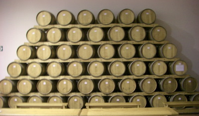 Wines in different states of aging.